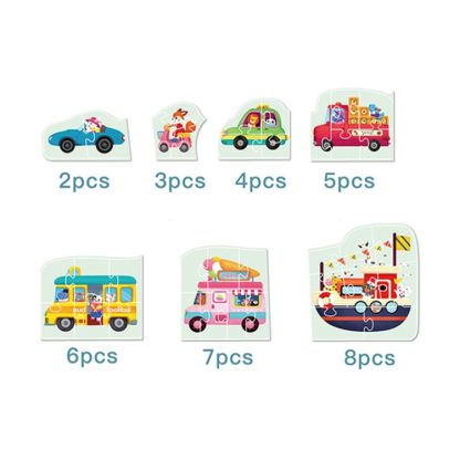 MQY-002 Children Educational Early Double-sided Cognition Large Size Jigsaw Puzzle Toy(Traffic Car) - Image 2