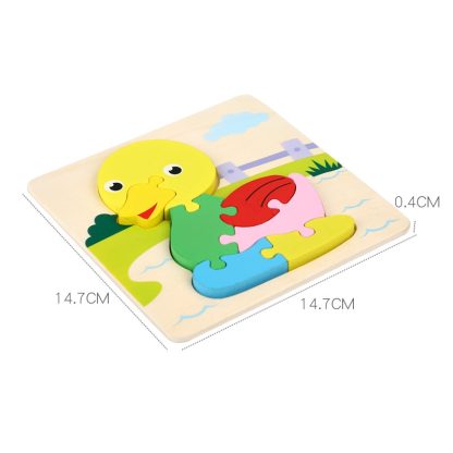 4 PCS / Sets Of Children Early Education Three-Dimensional Wooden Animal Puzzle Toys(Elephant + Hippo + Whale + Ocean Fi - Image 3