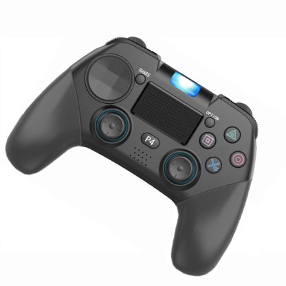 Wireless Bluetooth Gamepad Dual Vibration With Touch Light Bar Handle For PS4(Black) - Image 2