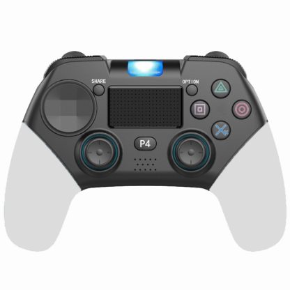 Wireless Bluetooth Gamepad Dual Vibration With Touch Light Bar Handle For PS4(Black And White)