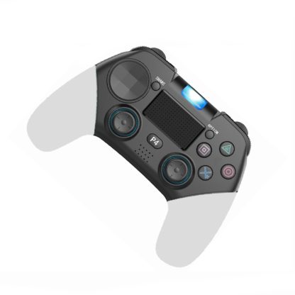 Wireless Bluetooth Gamepad Dual Vibration With Touch Light Bar Handle For PS4(Black And White) - Image 2