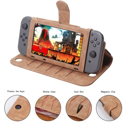 Game Handle Split Storage Bag Portable Game Console Protective Cover For Nintendo Switch(Brown) - Image 3