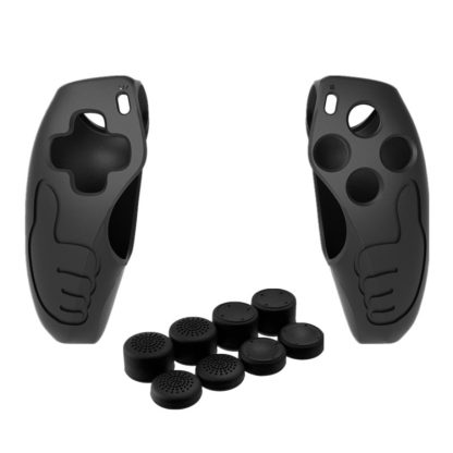 Game Handle Non-Slip Silicone Protective Cover Thumb Thicker Sleeve Rocker Cap For PS5(Black)