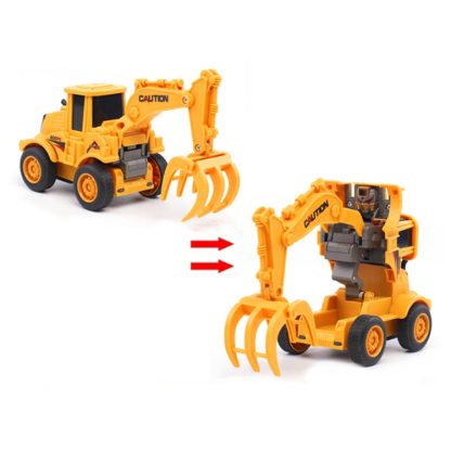 Children Educational Inertial Collision Deformation Engineering Vehicle Toy Model(Wood Grabber)