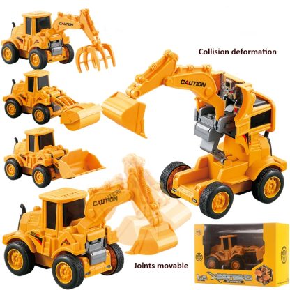 Children Educational Inertial Collision Deformation Engineering Vehicle Toy Model(Wood Grabber) - Image 3