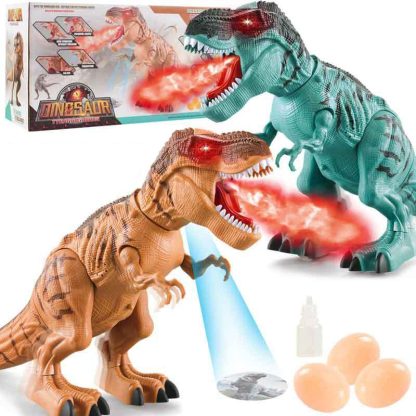 Electric Spray Egg Laying Dinosaur Toy Can Project Dinosaur Model(Blue) - Image 2