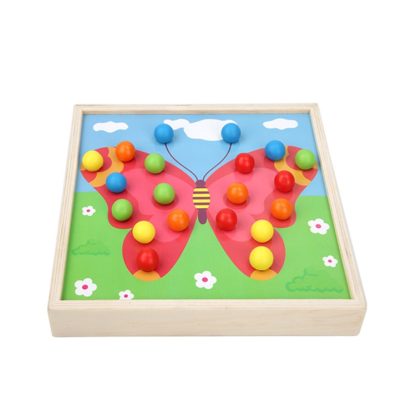 Wooden Children Early Education Toys Baby Clip Beads Magnetic Fishing Games Toy(Butterfly) - Image 2