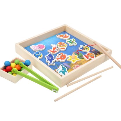 Wooden Children Early Education Toys Baby Clip Beads Magnetic Fishing Games Toy(Butterfly) - Image 3