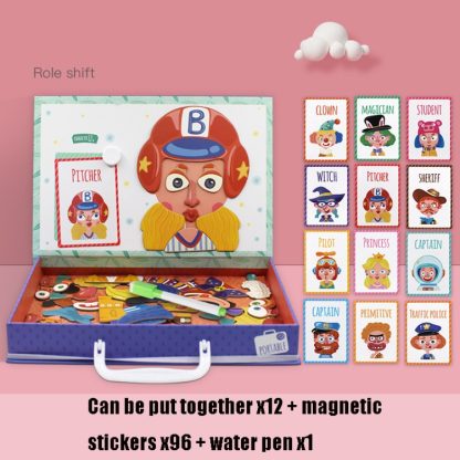 Children Magnetic Puzzle Wooden Educational Toys(Role Shift) - Image 2