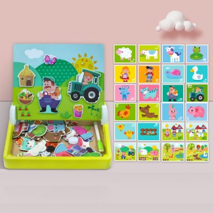 Children Magnetic Puzzle Wooden Educational Toys(Happy Farm)