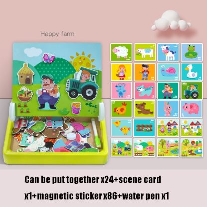 Children Magnetic Puzzle Wooden Educational Toys(Happy Farm) - Image 2