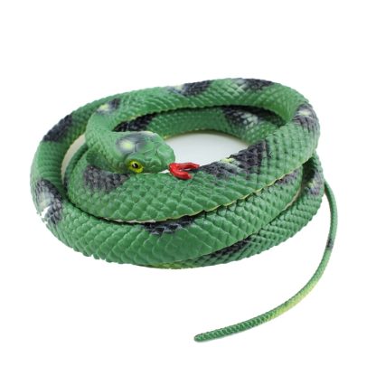 2 PCS Boa Constrictor Tricky Toy Mischief Scary Simulation Snake(Green)