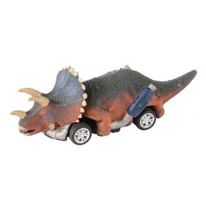 GJ305 3 PCS Inertia Pull Back Dinosaur Toy Model Car Children Educational Toys(Triceratops)