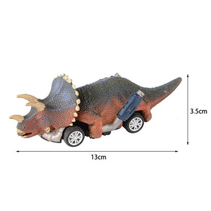 GJ305 3 PCS Inertia Pull Back Dinosaur Toy Model Car Children Educational Toys(Triceratops) - Image 2