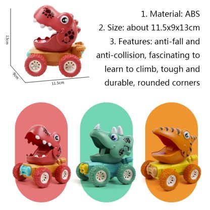 2 PCS Inertia Power Sliding Dinosaur Toy Car Children Education Toy, Color Random Delivery(Stegosaurus) - Image 3