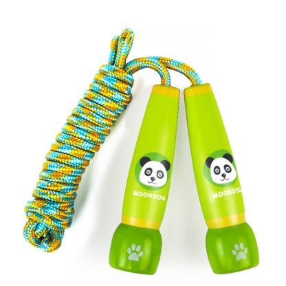 MOONDOG 3 Meters Wooden Cartoon Handle Children Skipping-Rope Toy Kindergarten Pupils Educational Sports Toy(Panda)