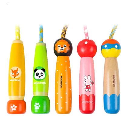 MOONDOG 3 Meters Wooden Cartoon Handle Children Skipping-Rope Toy Kindergarten Pupils Educational Sports Toy(Panda) - Image 2