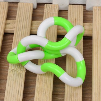 10 PCS Decompression Vent Twisted Loop Deformation Rope Winding Toys(White Green)