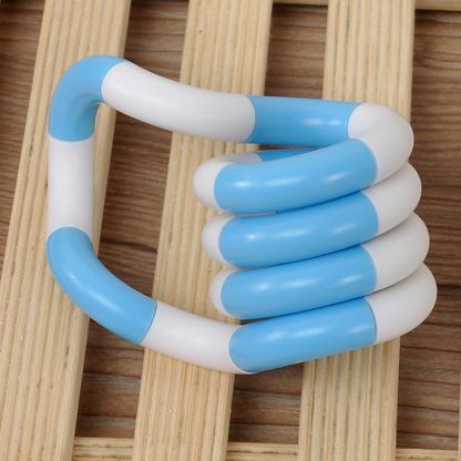 10 PCS Decompression Vent Twisted Loop Deformation Rope Winding Toys(White Blue)