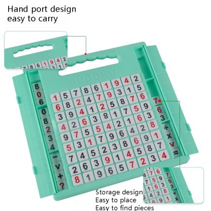 Children Game Chess Portable Storage Box Parent-Child Interaction Decompression Puzzle Board Game Toy(Green) - Image 3