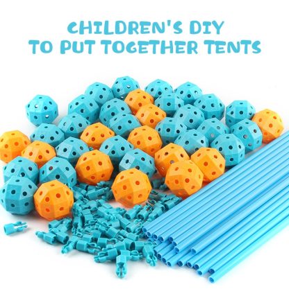 85 in 1 DIY Tent Toy Assembling Play House DIY Children Tent Building Toy(Square-Blue) - Image 2