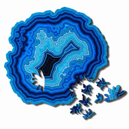 Allotype Agate Puzzle Difficult Wooden Jigsaw Puzzle Toy(Blue)