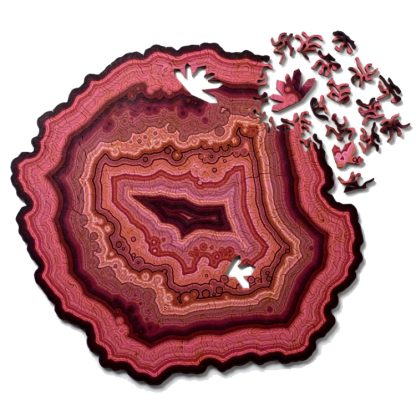 Allotype Agate Puzzle Difficult Wooden Jigsaw Puzzle Toy(Red)