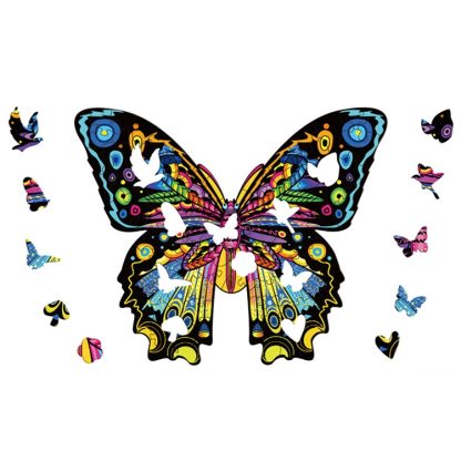 Butterfly Wooden Alien Puzzle Irregular Three-Dimensional Animal Puzzle, Size: S - Image 2