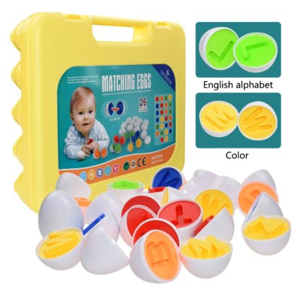 English Letters Matching Eggs Toys Color Shape Identification Simulation Egg Gift Box - Image 3