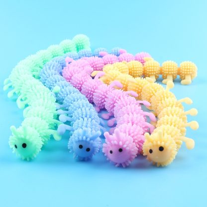 12 PCS Children Soft Rubber 16-Section Caterpillar Stretch Decompression Toy(Pink) - Image 2