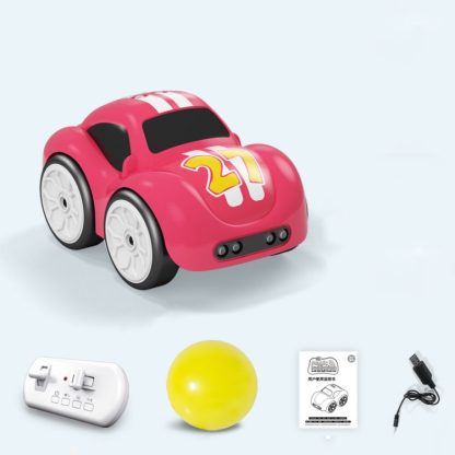 Remote Control Somatosensory Car Induction Obstacle Avoidance And Follow-Up Charging Toy Car For Children(Rose Red)