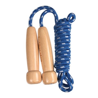 Wooden Children Skipping Rope Kindergarten Pupils Beginners Adjustable Skipping Rope, Length: 2.7m(Dark Blue)