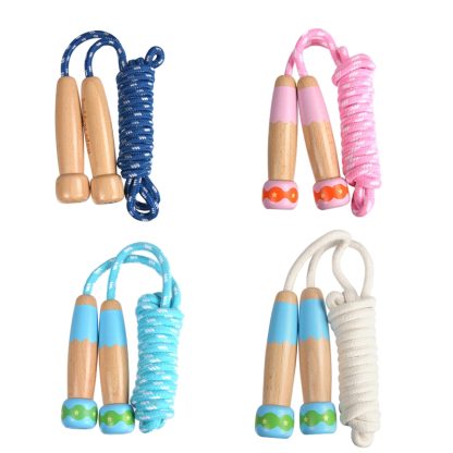 Wooden Children Skipping Rope Kindergarten Pupils Beginners Adjustable Skipping Rope, Length: 2.7m(Pink) - Image 2