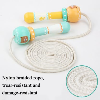 Wooden Cartoon Children Skipping Rope Kindergarten Pupils Beginners Adjustable Skipping Rope, Length: 2.16m(Fox) - Image 3