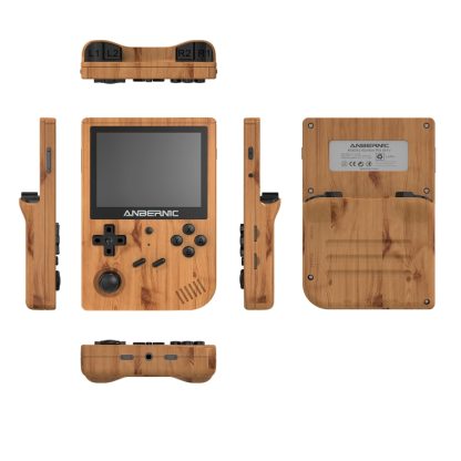 ANBERNIC RG351V 3.5 Inch Screen Linux OS Handheld Game Console (Wood Grain) 16GB - Image 2