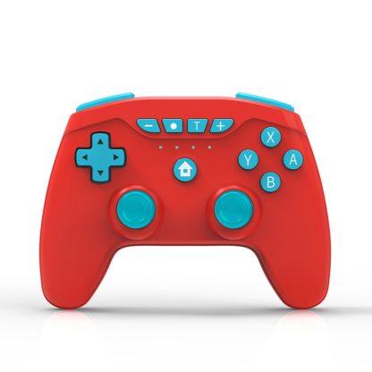 Wireless 6-Axis Gamepad Bluetooth Dual Vibration Controller For Switch Pro, Product color: Red + Blue Button