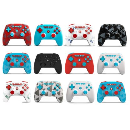 Wireless 6-Axis Gamepad Bluetooth Dual Vibration Controller For Switch Pro, Product color: Red + Blue Button - Image 2