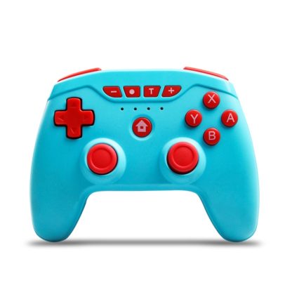 Wireless 6-Axis Gamepad Bluetooth Dual Vibration Controller For Switch Pro, Product color: Blue + Red Button