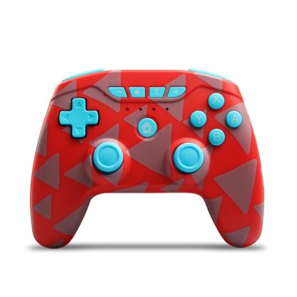 Wireless 6-Axis Gamepad Bluetooth Dual Vibration Controller For Switch Pro, Product color: Red Camouflage + Blue Button