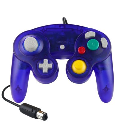 5 PCS Single Point Vibrating Controller Wired Game Controller For Nintendo NGC(Transparent Blue)