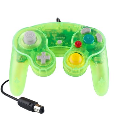 5 PCS Single Point Vibrating Controller Wired Game Controller For Nintendo NGC(Water Green)