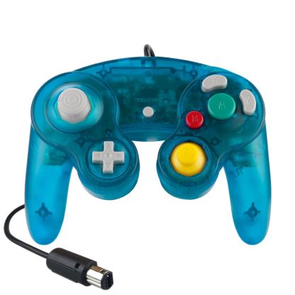 5 PCS Single Point Vibrating Controller Wired Game Controller For Nintendo NGC(Ink Green)