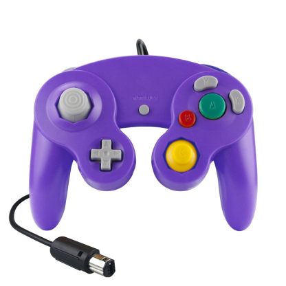 2 PCS Single Point Vibrating Controller Wired Game Controller For Nintendo NGC / Wii, Product color: Purple