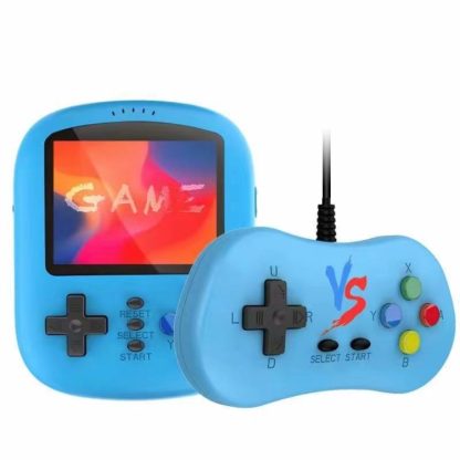 K21 2.8 Inch Screen Mini Retro Handheld Game Console For Kids Built-In 620 Games Support TV Output, Double Players-Blue