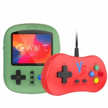 K21 2.8 Inch Screen Mini Retro Handheld Game Console For Kids Built-In 620 Games Support TV Output, Double Players-Green