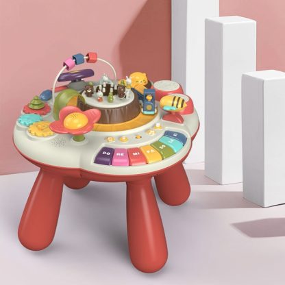 H31 Children Multifunctional Funny Game Table Toy Puzzle Early Education Learning Table(Red)