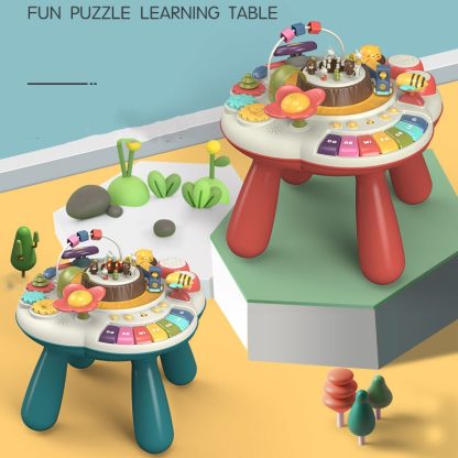 H31 Children Multifunctional Funny Game Table Toy Puzzle Early Education Learning Table(Red) - Image 2