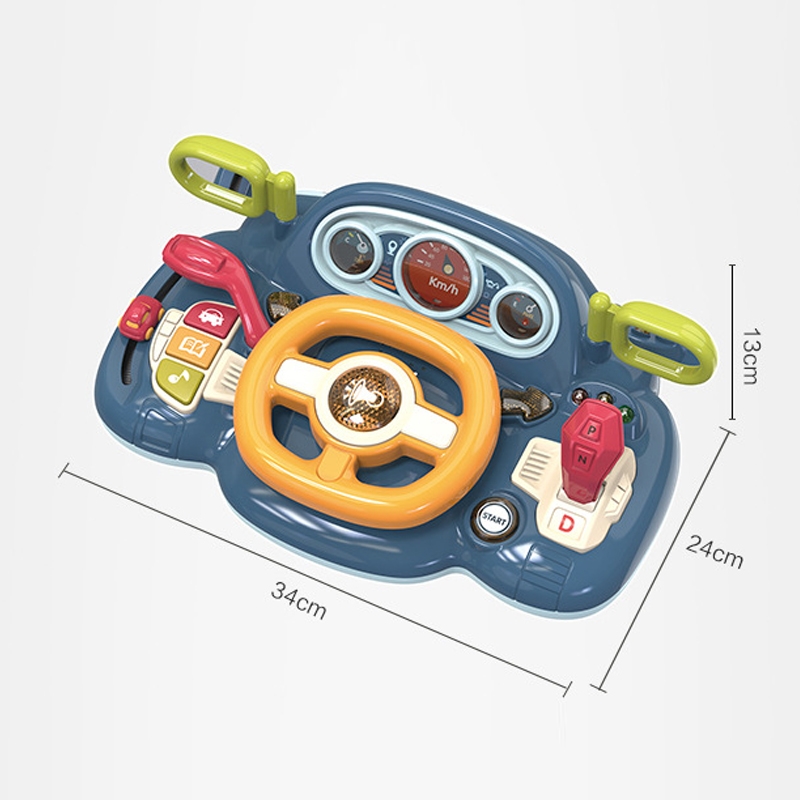 Children Simulation Driving Intelligent Steering Wheel Early Education Toy, Colour: Blue-Charging Powered - Image 3