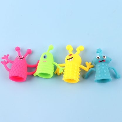 20 PCS Mini Finger Doll TPR Soft Rubber Monster Finger Cover Toys, Random Color and Style Delivery - Image 3