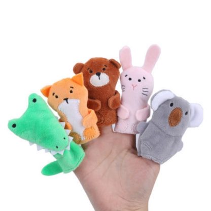 Animal Finger Dolls Plush Toys For Preschool Education, Height: 7.5cm(5 PCS/Set Forest Baby B)